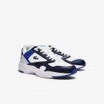 Lacoste Herren-Sneakers STORM 96 LO mit Mesh und Colour-Pop – White & Navy Size 40 Blau (41SMA0085-042)
