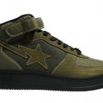 A Bathing Ape Bapesta Mid Military Olive Green