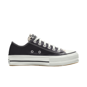 Converse Custom Leather Platform Chuck Taylor All Star Low Top Black Black (568162CSP21_black)