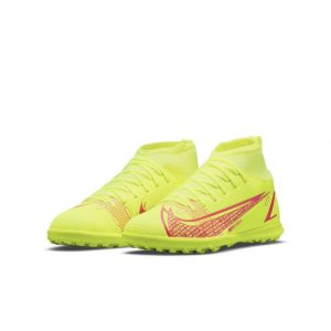 Nike Jr. Mercurial Superfly 8 Club TF Fußballschuh für Kunstrasen für jüngere/ältere Gelb (CV0795-760)