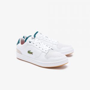 Lacoste Herren Masters Cup French Open Sneakers – White & Dark Green Size 45 Weiss (39SMA0097-1R5)