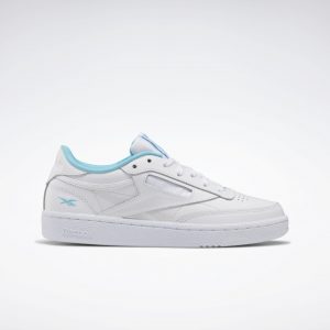 Reebok Club C 85 White / White / Neon Blue (FV1096)