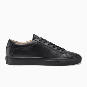 KOIO Men’s Low Top Nero Black Leather Capri Black (CANE)