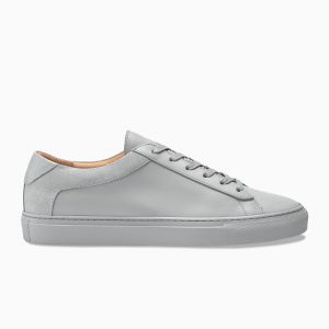 KOIO Men’s Low Top Perla Grey Leather Suede Capri Grey (CAPE)