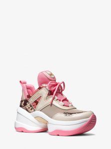 Michael Kors Zweifarbiger Sneaker Olympia  Pink Shell Multi (43T1OLFS1E)