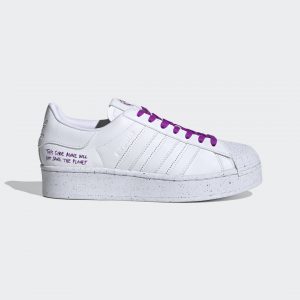 adidas Superstar Bold Schuh Cloud White / Cloud White / Shock Purple (FY0129)