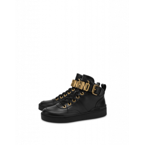 Moschino High Sneakers Aus Kalbsleder Lettering Logo (POLMB15503G0DGA0000)