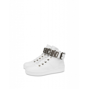 Moschino High Sneakers Aus Kalbsleder Lettering Logo (POLMB15503G0DGA010B)