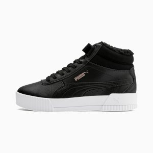 Puma Carina Fur Mid Jugend Weiß/Rosa/Schwarz (309683-01)