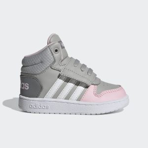 adidas Hoops 2.0 Mid Schuh Grey Two / Cloud White / Clear Pink (GZ7779)