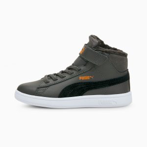 Puma Smash V2 Mid Fur V Kinder  Schwarz (366896-09)