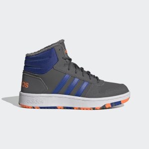 adidas Hoops 2.0 Mid Schuh Grey Five / Royal Blue / Signal Orange (FW4278)