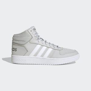 adidas Hoops 2.0 Mid Schuh Grey Two / Cloud White / Grey Five (FW4477)