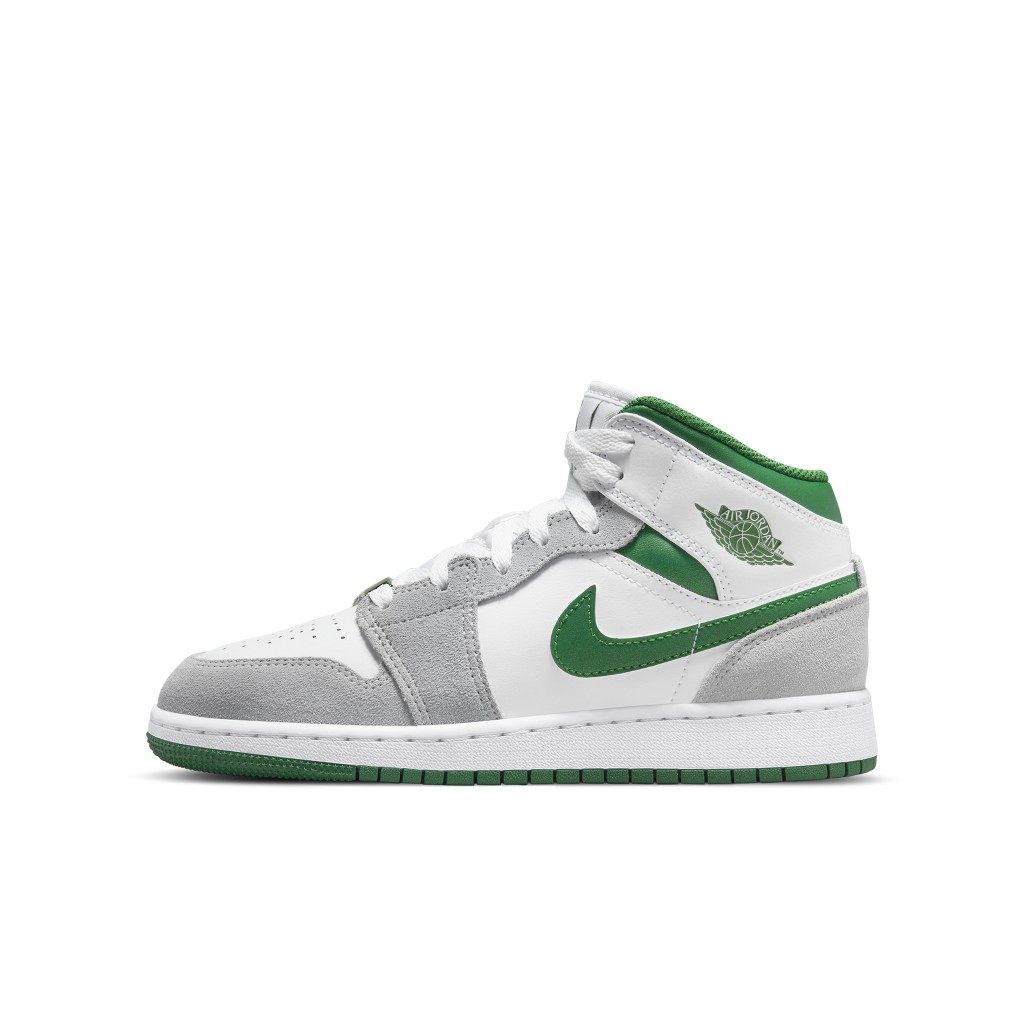Air Jordan  1 Mid SE White Pine Green Smoke Grey (GS) (DC7248-103)