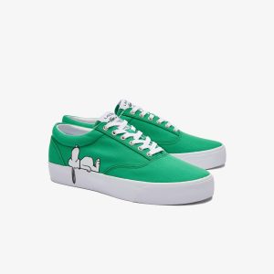 Lacoste Damen Sneakers JUMP SERVE LACE Lacoste x Peanuts – Green & White Size 44.5 Grün (42CMA0054-1R7)