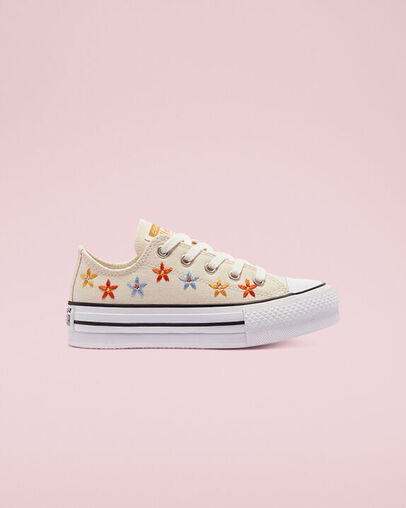 Converse Spring Flowers EVA Platform Chuck Taylor All Star Low Top Natural Ivory/White/Black (671105C)
