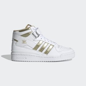 adidas Forum Mid Schuh Cloud White / Matte Gold / Beige Tone (GX5055)