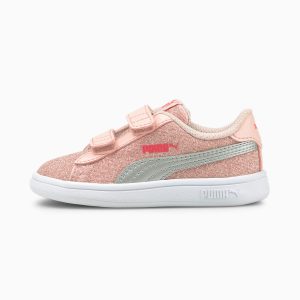 Puma Smash v2 Glitz Glam Mädchen Silber (367380-23)