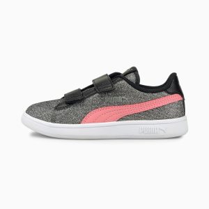 Puma Smash v2 Glitz Glam Mädchen Schwarz (367378-25)