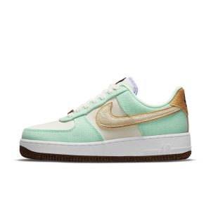 Nike Wmns Air Force 1 07 LX Green Glow / Coconut Milk – Metallic Gold (CZ0268 300)