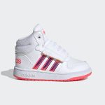 adidas Hoops 2.0 Mid Schuh Cloud White / Cloud White / Signal Pink / Coral (FW7609)