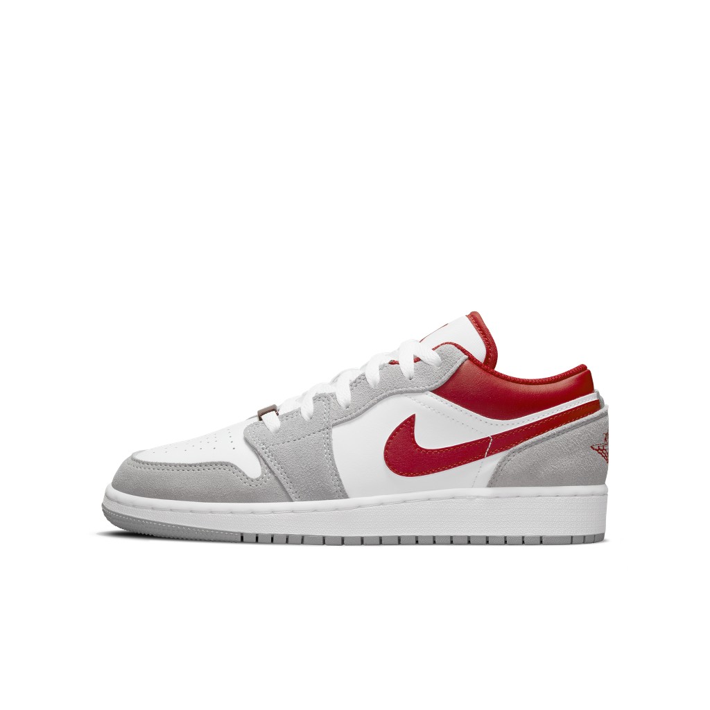 Air Jordan  1 Low SE Light Smoke Grey Gym Red (GS) (DM0589-016)