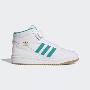 adidas Forum Mid Schuh Cloud White / Gold Metallic / Gum (H00749)
