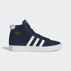 adidas Basket Profi Schuh Collegiate Navy / Cloud White / Gold Metallic (H05153)