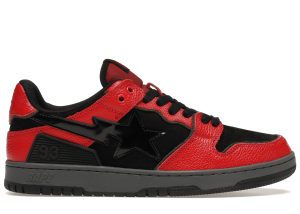 A Bathing Ape Bape SK8 Sta Red Black