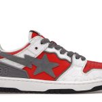 A Bathing Ape Bape SK8 Sta White Red