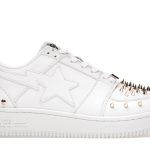 A Bathing Ape Bape Sta Low White Gold Studded