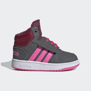 adidas Hoops 2.0 Mid Schuh Grey Five / Screaming Pink / Core Black (GZ7798)