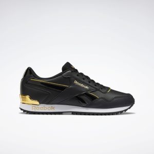 Reebok Royal Glide Ripple Clip Black / Black / Gold Metallic (G55755)