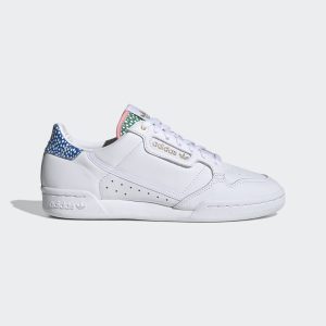 adidas Continental 80 Schuh Cloud White / Gold Metallic / Glow Pink (FW2534)