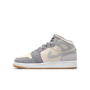 Air Jordan 1 Mid SE Coconut Milk Particle Grey (GS) (DN4346-100)