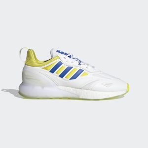 adidas Juventus Turin ZX 2K Boost 2.0 Schuh Cloud White / Shock Yellow / Hi-Res Blue (GY3513)