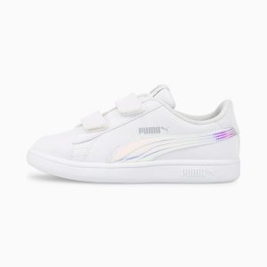 Puma Smash v2 Holo V Kinder  Weiß (385575-01)