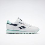 Reebok Wmns Classic Leather  Footwear White / Pixel Mint / Vector Navy (G55156)