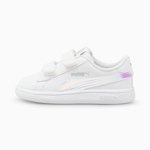 Puma Smash v2 Holo V Baby Weiß/Silber (385576-01)