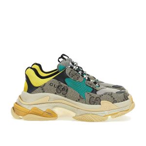 Gucci x Balenciaga The Hacker Project Triple S Beige Green Yellow (W) (677193UMO2 09766)