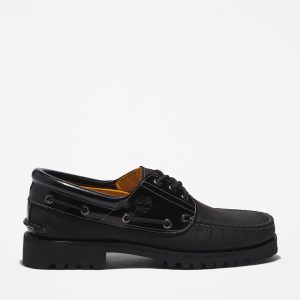 Timberland® 3-eye Lug Handgenähter Bootsschuh Schwarz (A2A2C001)