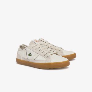 Lacoste Damen-Sneakers SIDELINE ROLAND-GARROS – Off White & Brown Size 35.5 Weiss (41CFA0058-OW8)