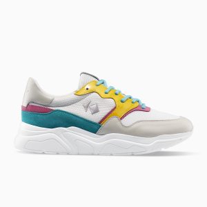 KOIO Men’s Chunky Sole Rad Yellow Blue White Leather Suede Avalanche Multi (AVRA)