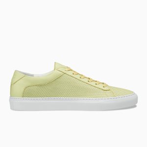 KOIO Women’s Low Top Granite Yellow Leather Perforated Capri Yellow (CALP)