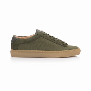 KOIO Women’s Low Top Pine Canvas Green Leather Canvas Capri (CAPI)