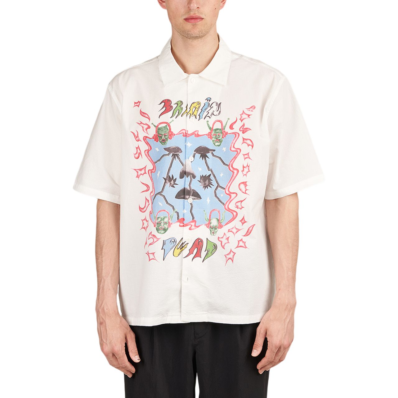 Brain Dead Devil Ears Short Sleeve Button Up Shirt  (BDS22T11002338)