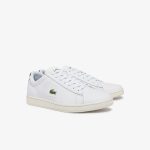 Lacoste Herren-Sneakers CARNABY EVO mit Lederakzenten – White & Dark Green Size 44.5 Weiss (41SMA0005-1R5)