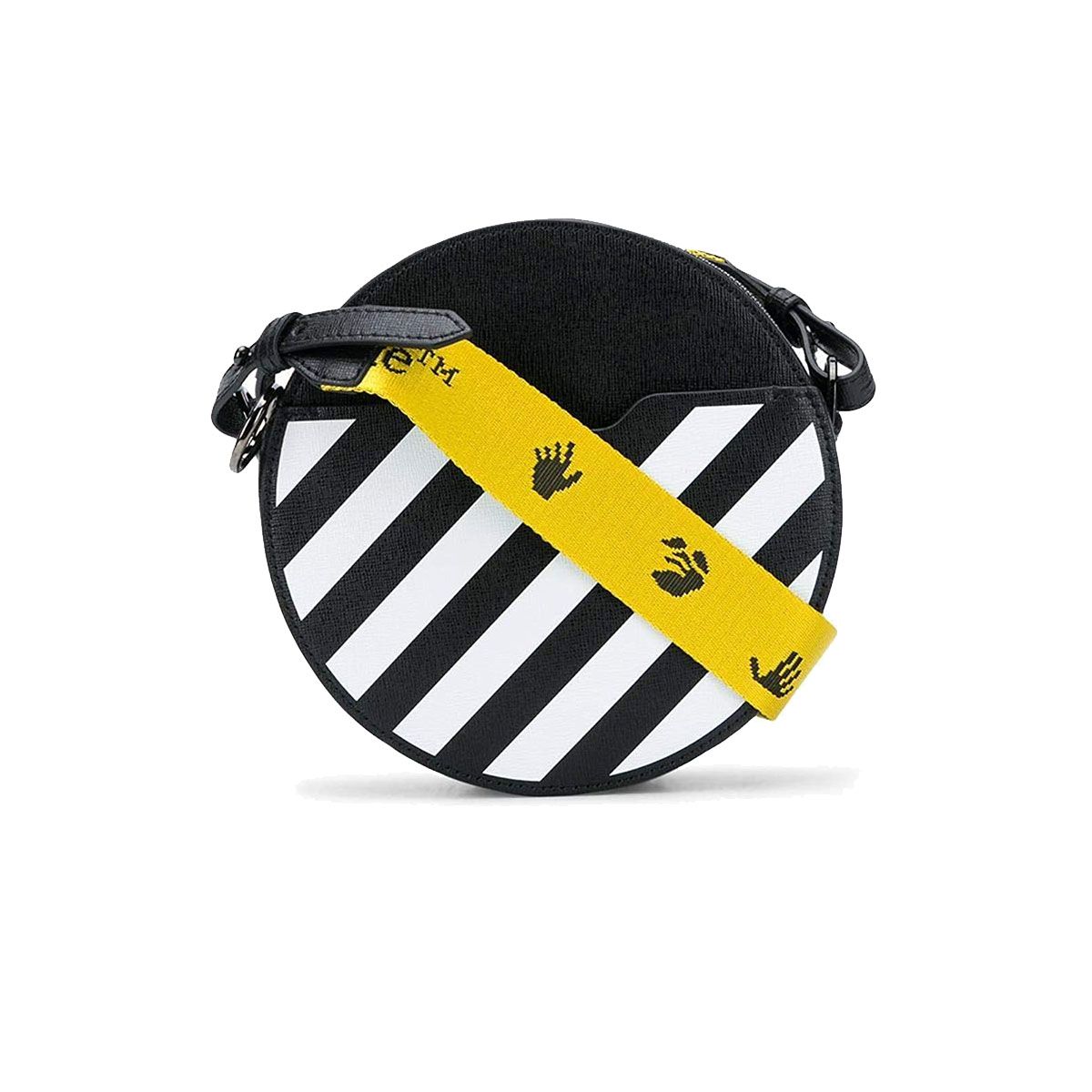 Off-White  Diag Round Leather Bag Black White (OWNA110E20LEA0031001)