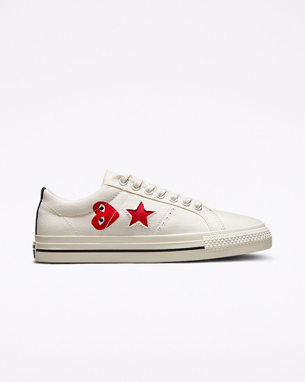 Converse Converse x Comme des Garçons PLAY One Star Cloud Dancer/Rot/Weiß (A01792C)