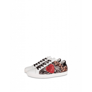 Moschino Sneaker In Animal-optik Glittery Heart (POLJA15132G1FIW112A)
